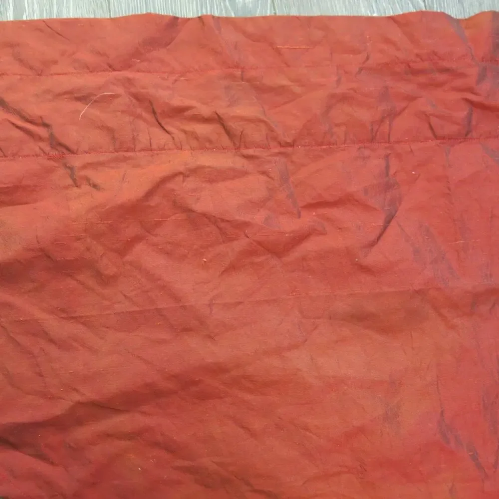 Vintage APRIL CORNELL Curtain Valence Swag Panel Pocket Rod Silk Blend Lined Red